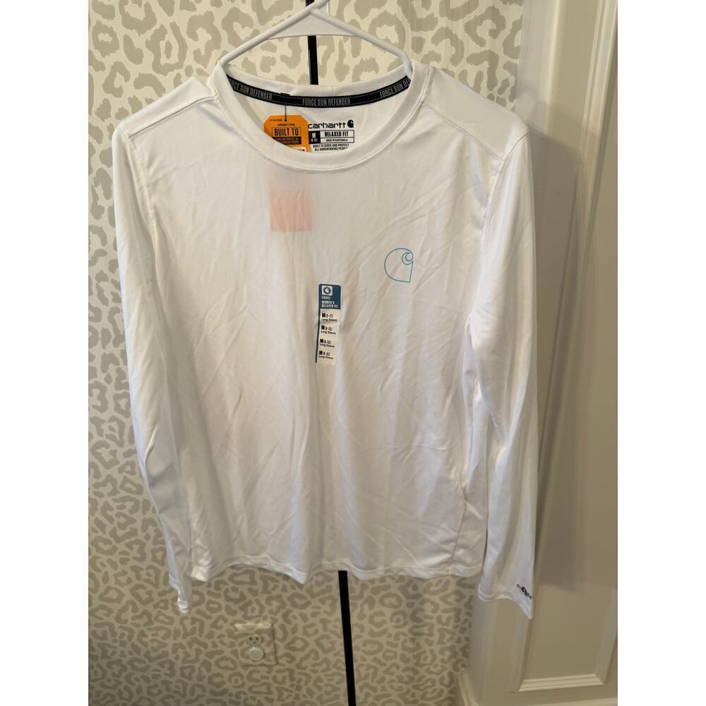 Carhartt Women's White Force Sun Defender Long Sleeve Graphic T-Shirt Size M - Picture 6 of 9